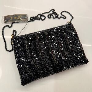 Y&S Original Black Mesh Metal Purse/CrossBody Bag, Style#589, NWT, 8in x 5in